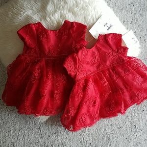 Mia & Mimi Tulle Embroidered Dresses Twin Girls